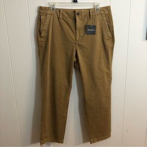 Eddie Bauer Slightly Curvy/Slim Reg 12 NWT WR River Rock Ankle Pant Tan